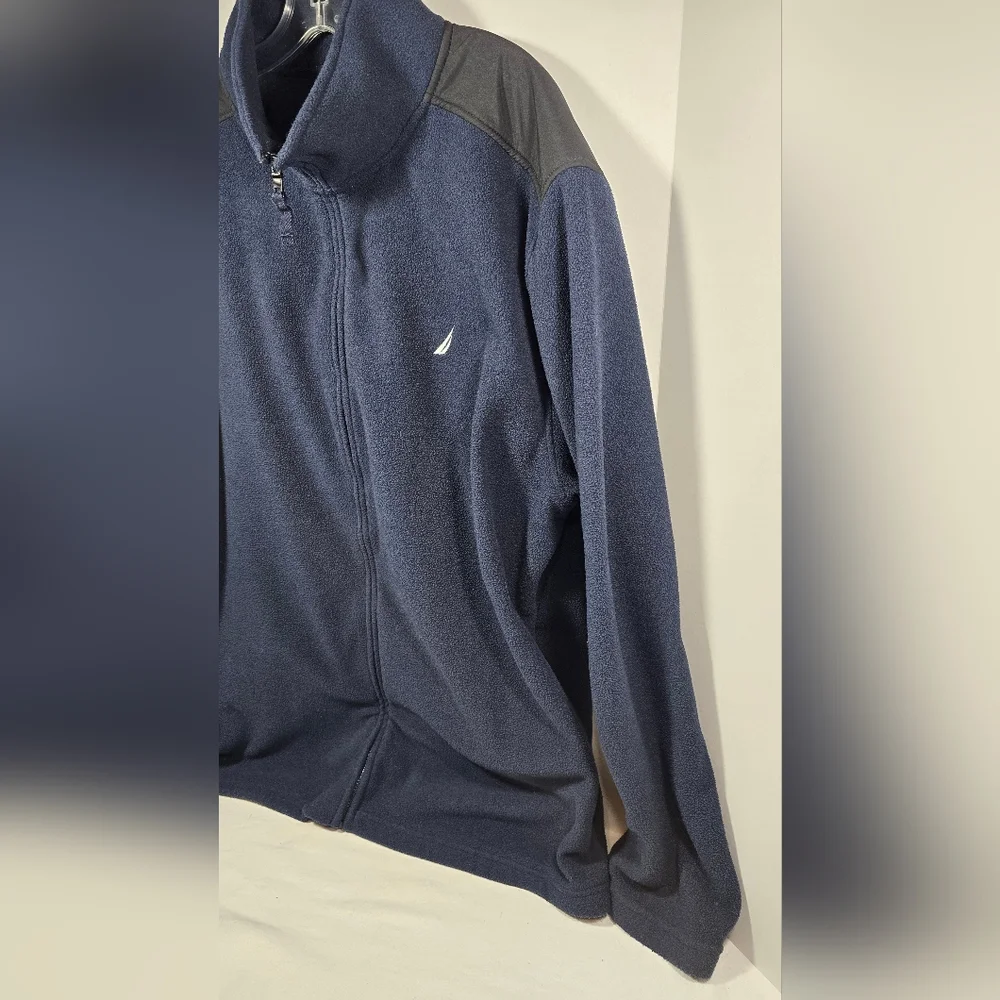 Nautica Full Zip Performance Fleece Jacket Men's XXL Navy Blue